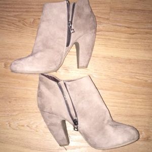 Tan boot heels.
